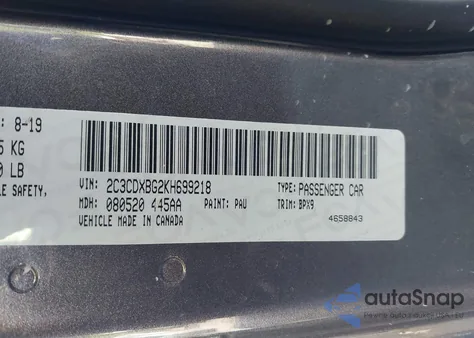 2019 Dodge Charger Sxt Rwd z USA, uszkodzony, nr VIN 2C3CDXBG2KH699218